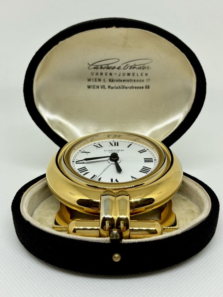 Cartier Colisee 24k gold zegarek budzik kolekcjonerski