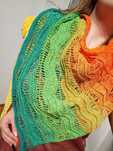 Chusta szalik narzutka handmade rękodzieło ombre