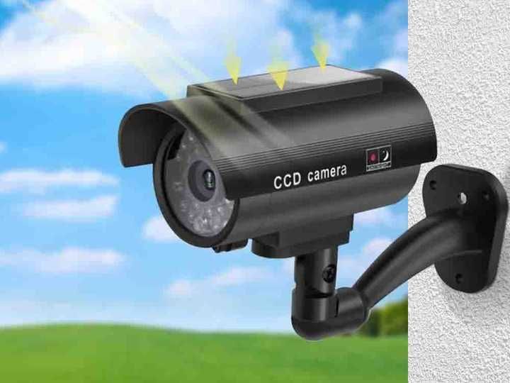 Kamera atrapa ir led monitoring solarna zewnętrzna ścienna z diodą