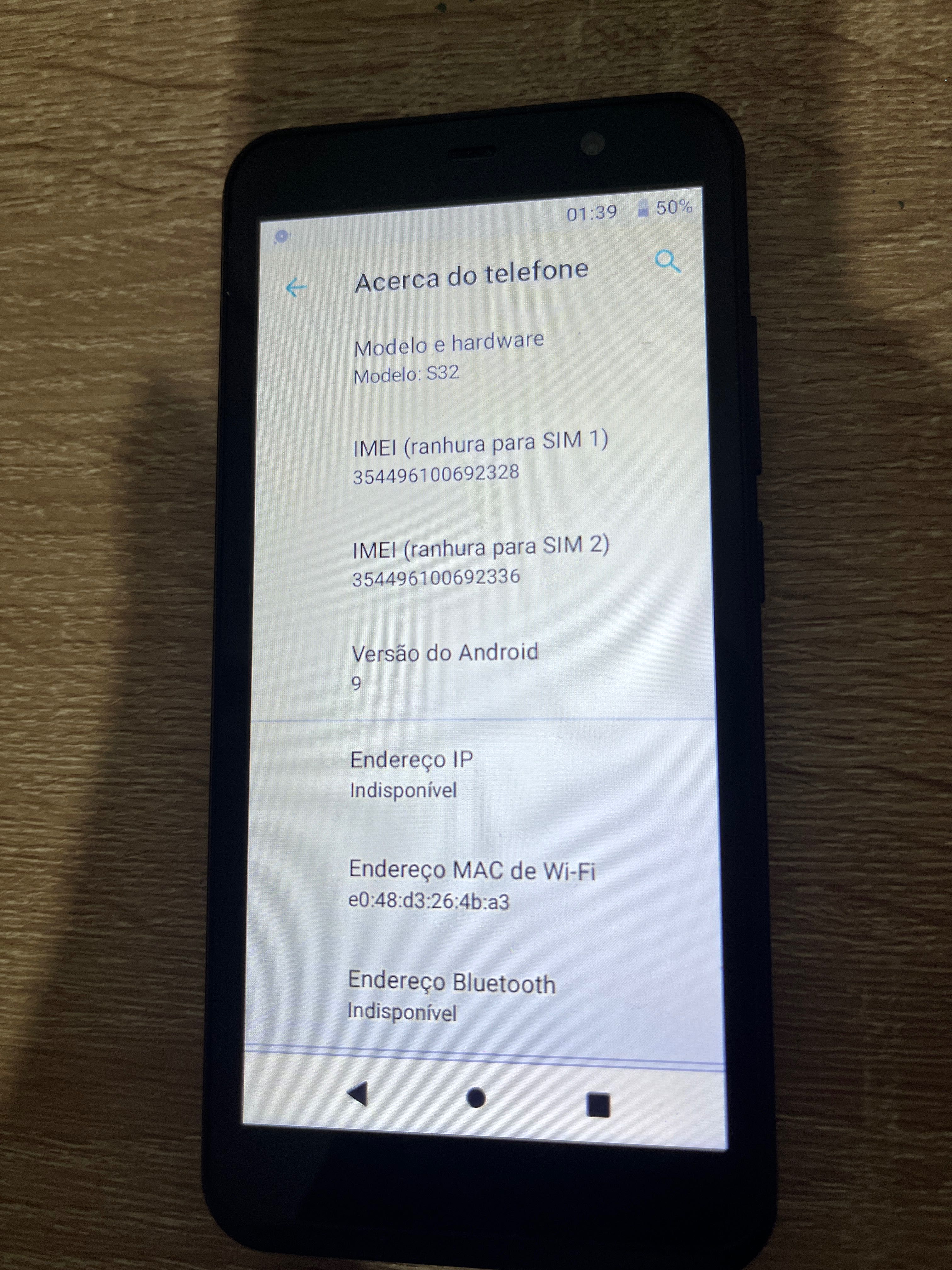 Telemóvel Android Alcatel S32 Preto