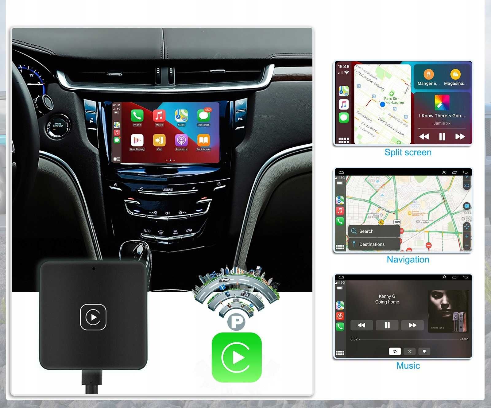 Auto Adapter przejściówka Carlink do Apple carplay android autobox