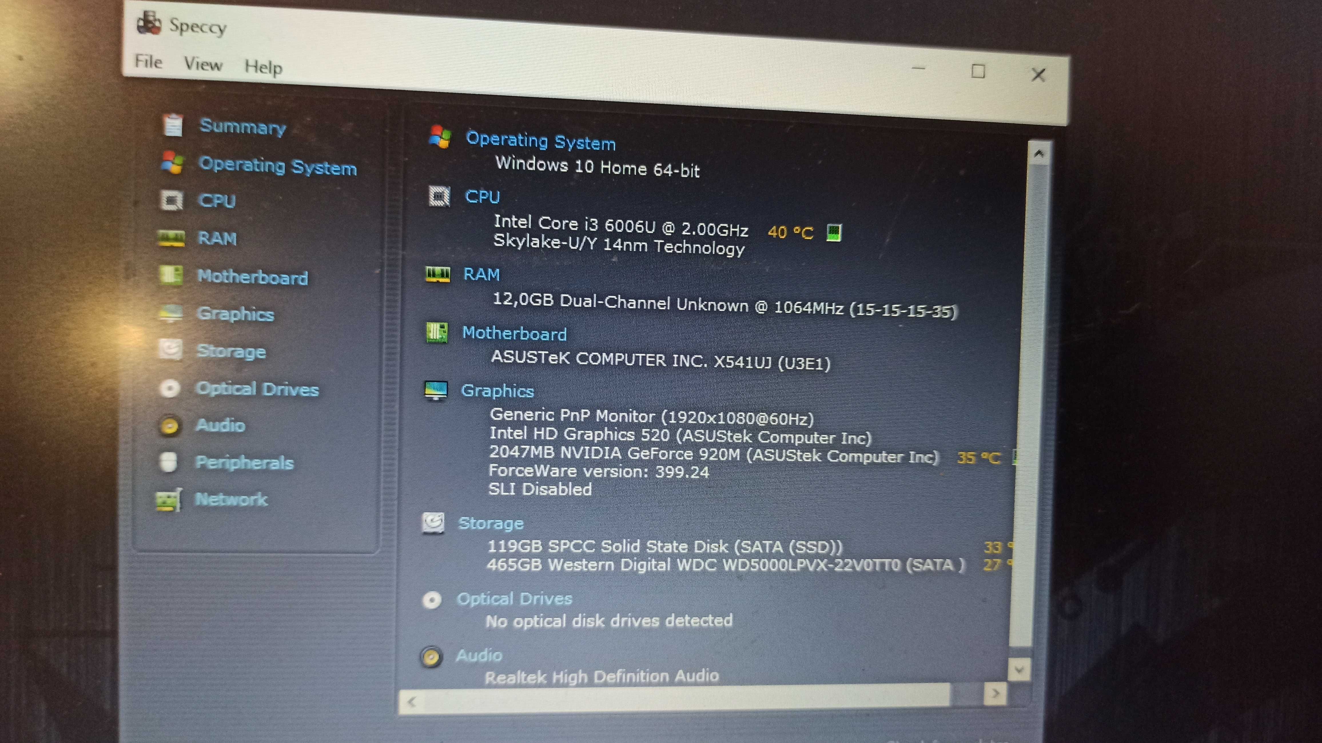 Asus laptop i3 dysk SSD GeForce 12gb ram