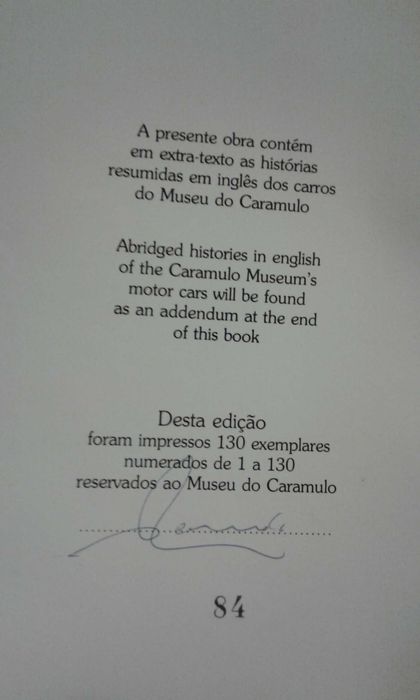 Caramulo Museu Automóvel - Livro nº84/130 Edição limitada