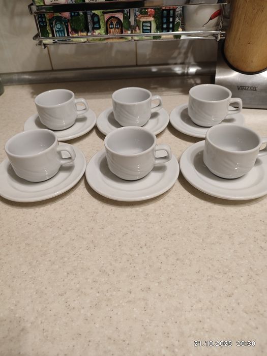 Набор  из 6 чашек и 6 блюдечек, porcelain Lublana Польша