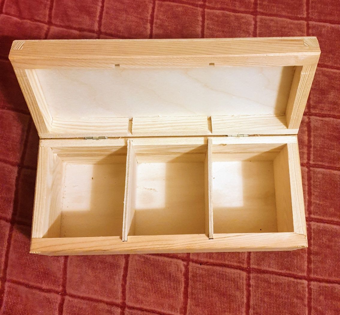Pudełko na herbatę decoupage drewniane