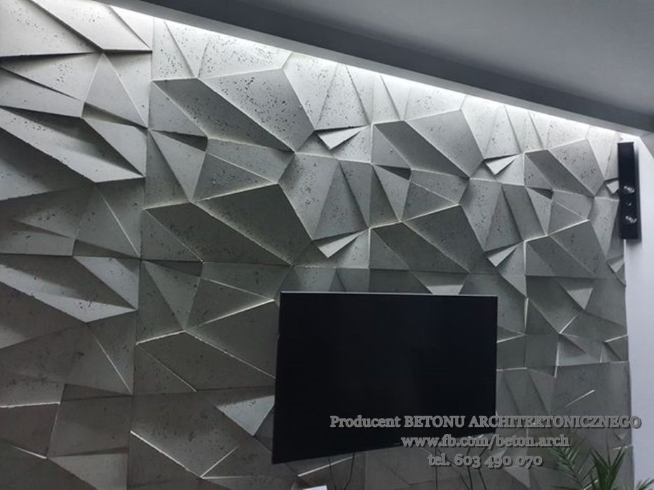Beton architektoniczny 3D wzór "przełomy" Płyty 100x50 cm