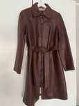 Birdowy burgundowy plaszcz trencz massimo dutti 36 S leather skora