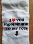 2 Pares Meias - "I Love you from my head to my toes" - Salsa (NOVO)