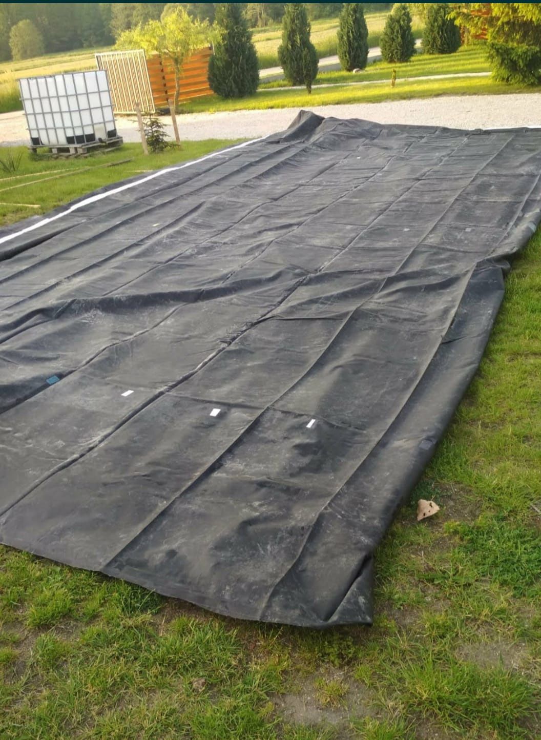 Plandeka, baner, gruba folia gramatura około 500g/m2 24m*7,5m