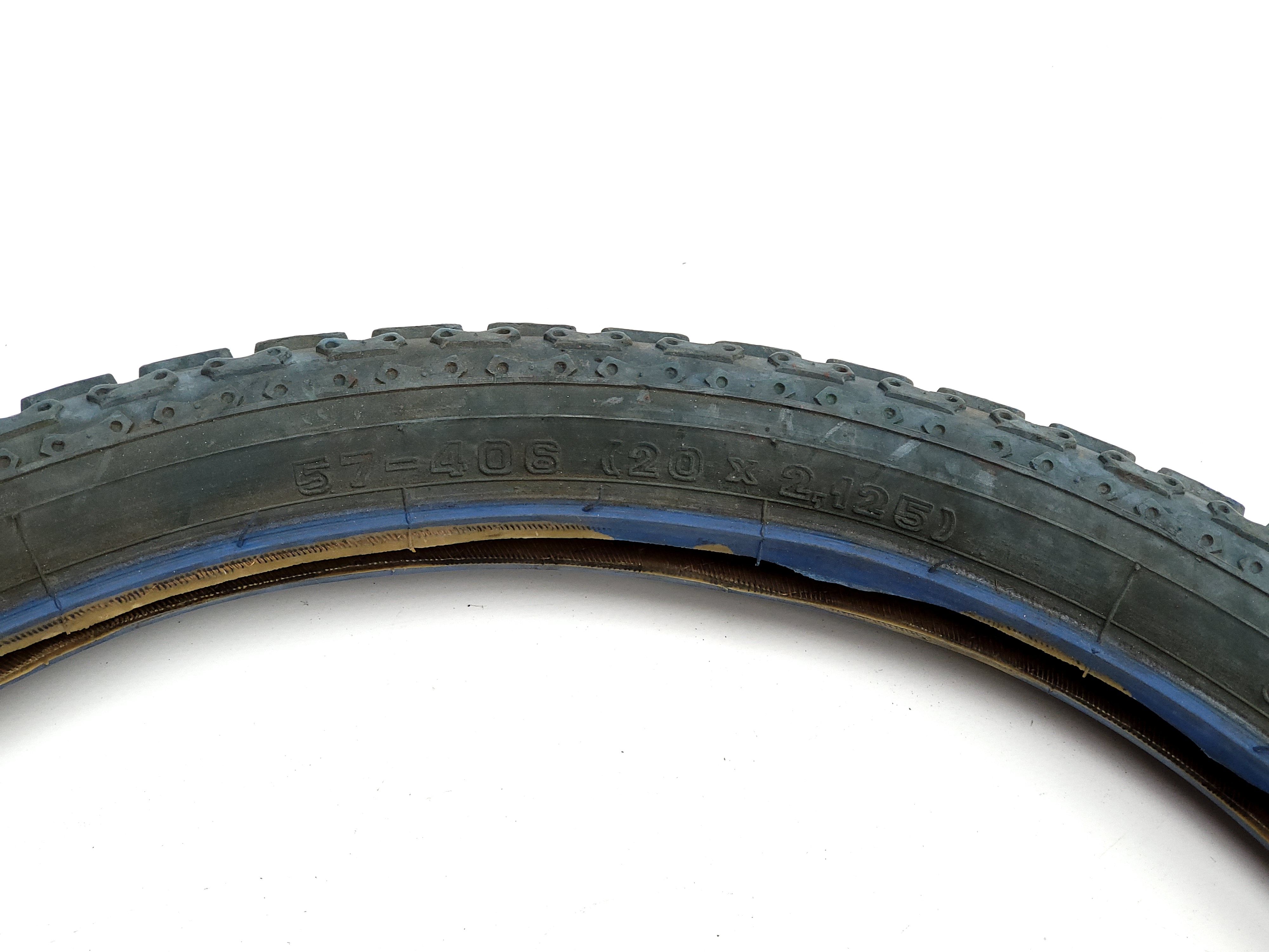 Opona Stomil Motylek 20x2,125 niebieska 1996 rok Romet BMX American