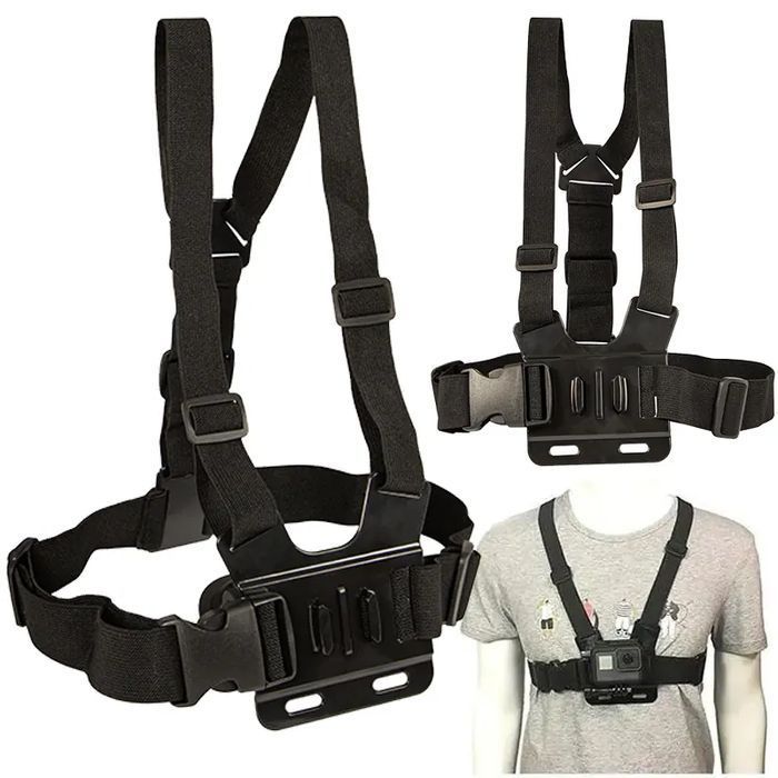 Szelki na klatkę piersiową mocowanie do kamery sportowej uniwersalne