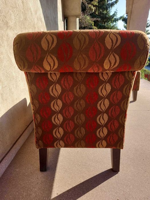 Fotele Piękne Vintage Kawowe Unikalny wzór komplet