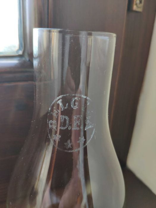 Stary sygnowany "BELGICA" kominek cylinder do lampy naftowej 52 mm