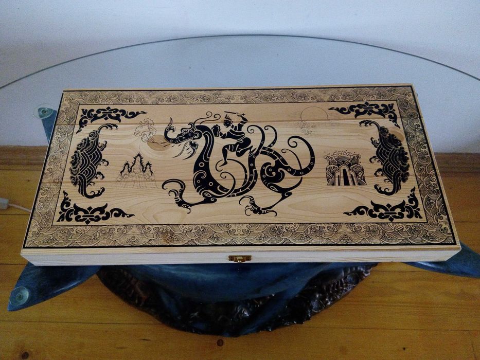 Нарды Дракон. Слон. Лев 54х54см, 60x60см ручная работа