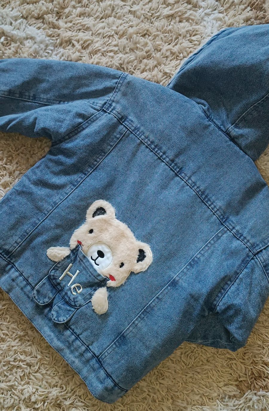 Теплу джинсову куртку на хутрі, розмір 4-5 років, зріст 110-116