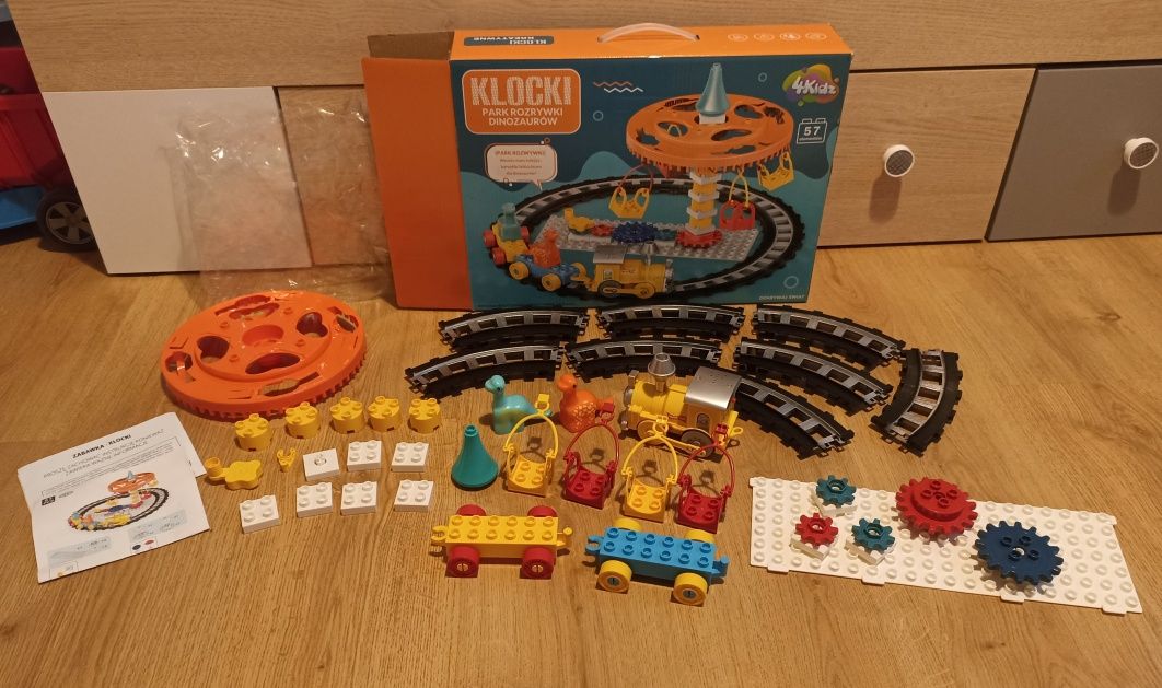 Klocki Park rozrywki dinozaurów 4Kidz stan bdb, kompletne