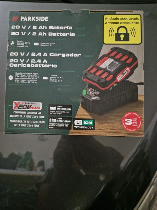 Carregador e bateria parkside 20v 2ah