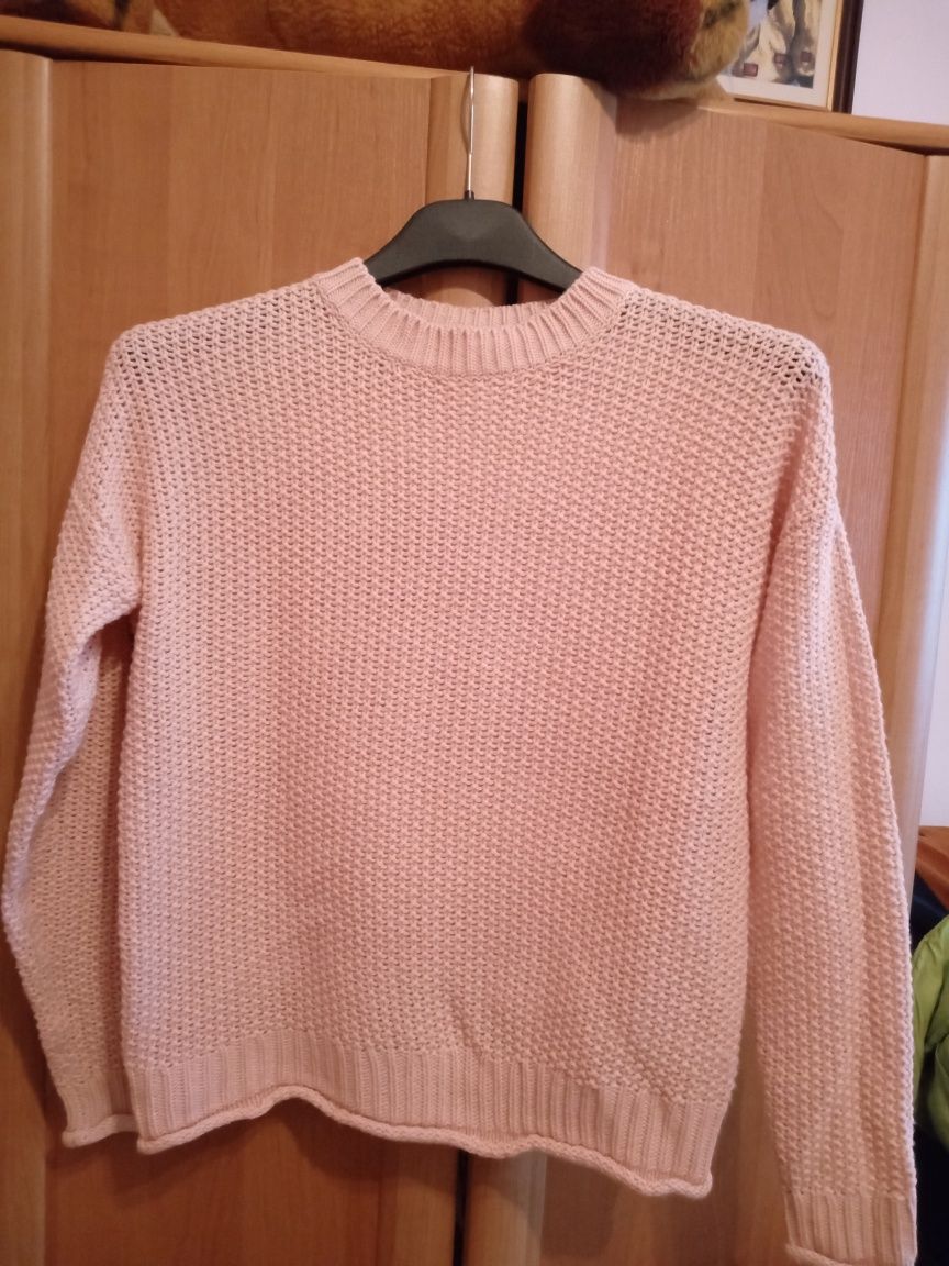 Sweter - pudrowy róż rozmiar S
