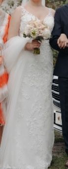 Suknia ślubna rybka Lilian west 66183 Justin Aleksander 40 42