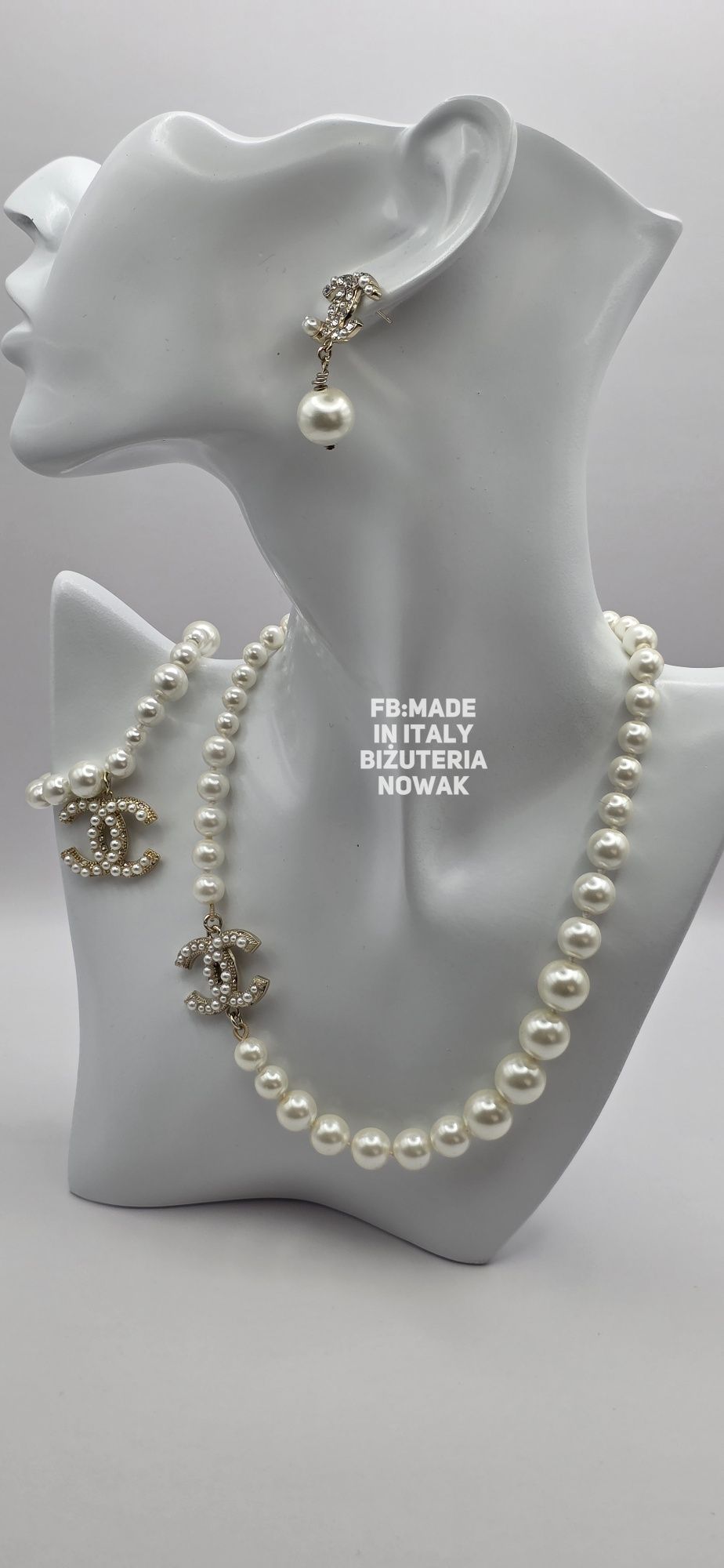 Naszyjnik choker cc sztuczne perły chanel