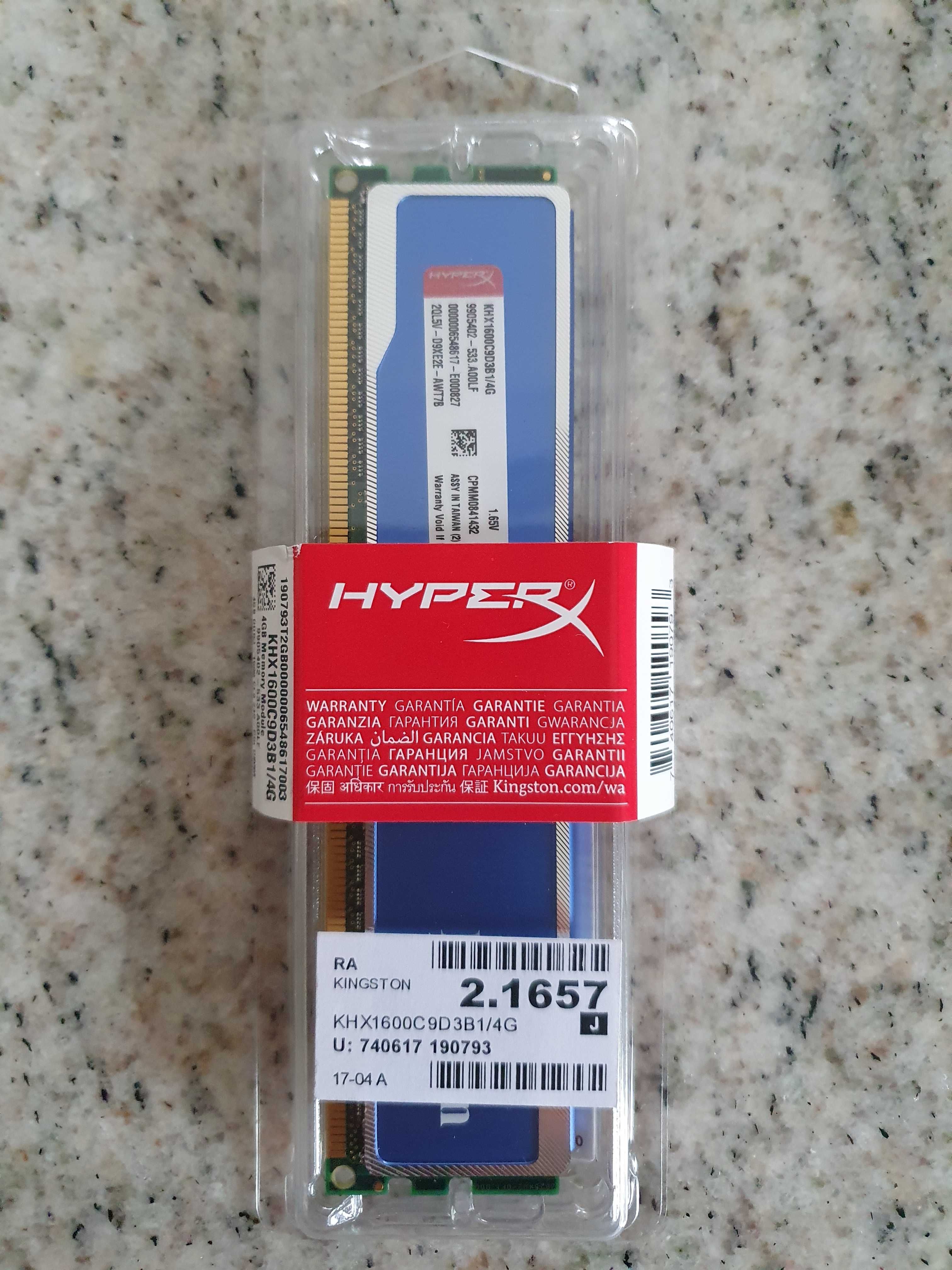 Pamięć RAM DDR3 Kingston Hyper KHX 1600C9D3B1/4G