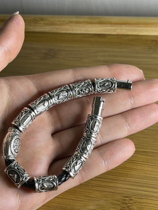 Чоловічий браслет «Руни» | Медичний сплав сталі