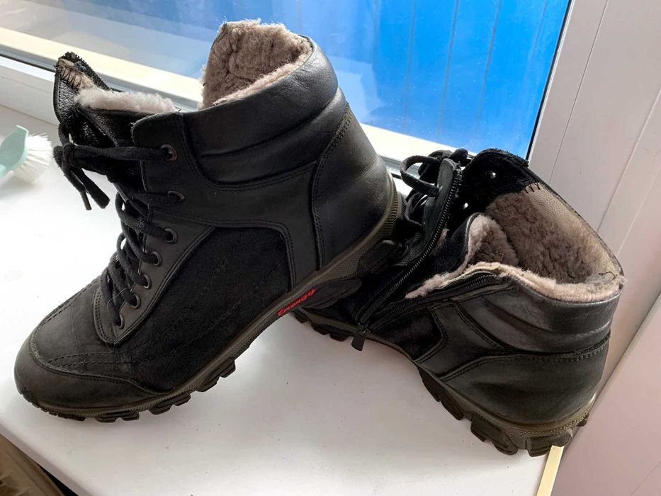 Зимние ботинки мужские  Gossi 43 размер черный нубук кожа