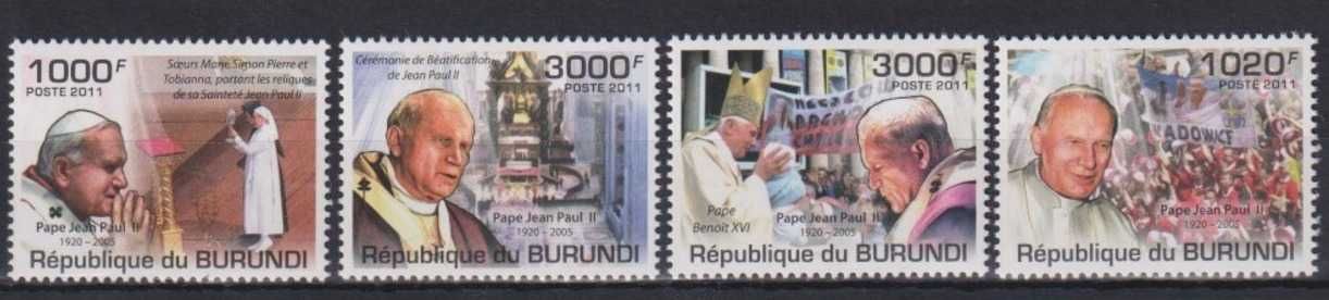 znaczki Burundi - papież seria ząbkowana