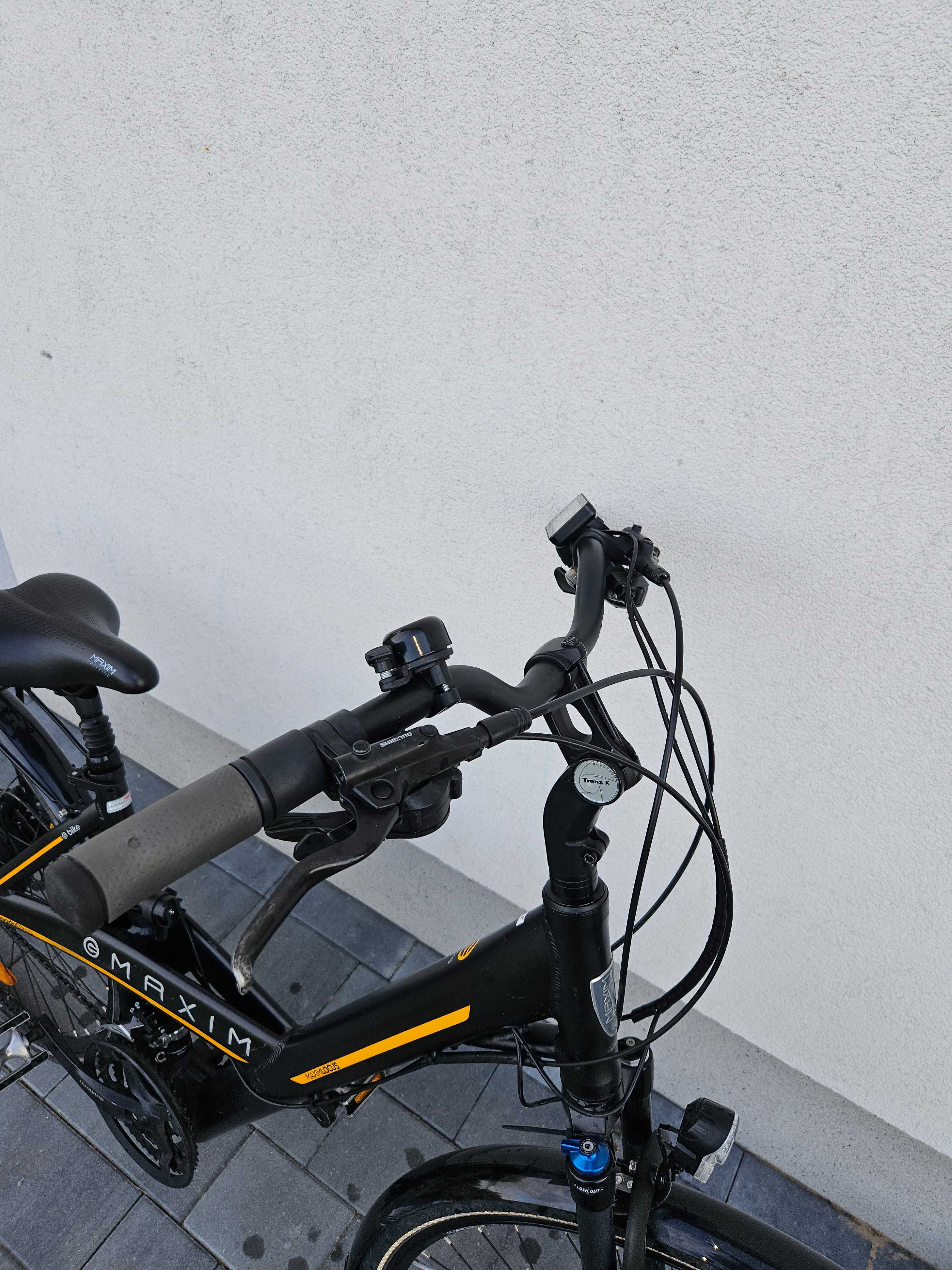 Rower elektryczny Maxim Locus silnik Bafang, osprzęt Shimano