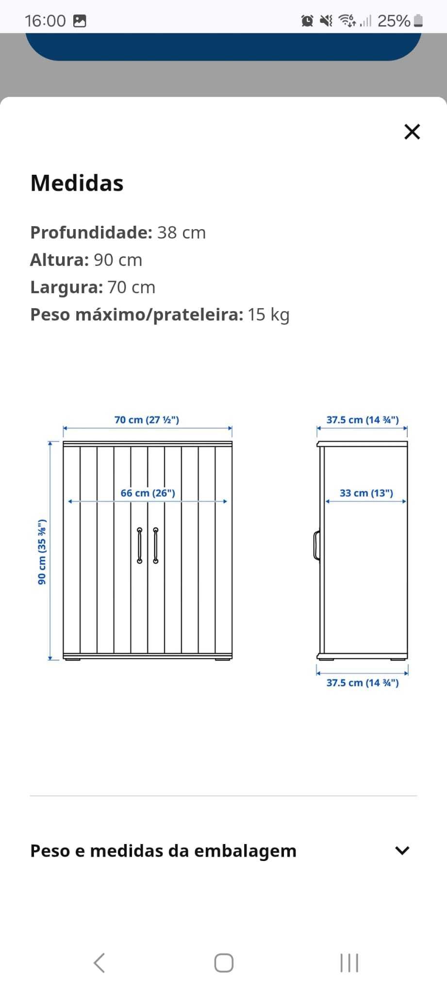 Armários IKEA SKRUVBY azul com portas