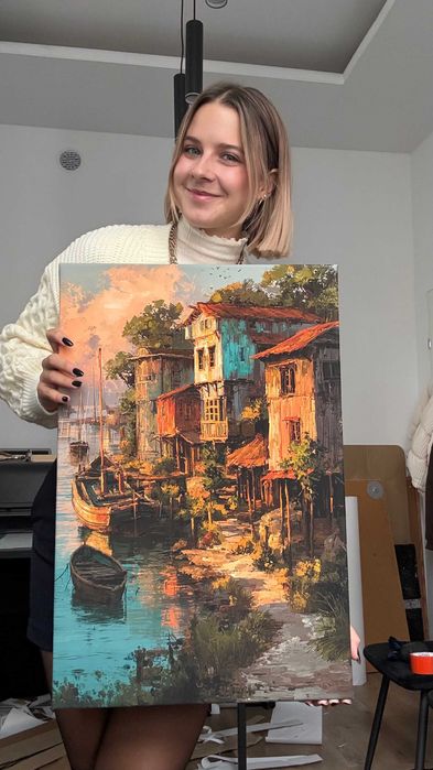 Obraz na płótnie Wioska rybacka 40x60