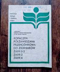 Instrukcja kopaczka do ziemniaków Z609 katalog części z 609