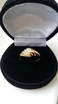 Pierścionek złoto 14 K 585 brylant 0,18 certyfikat R 17/18 mm