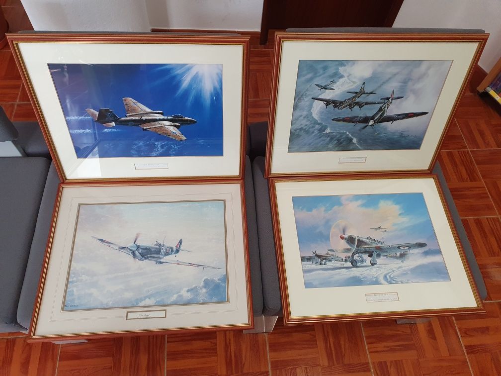 Aviação militar em pintura Spitfire, Hurricane, B-17, Canberra B2