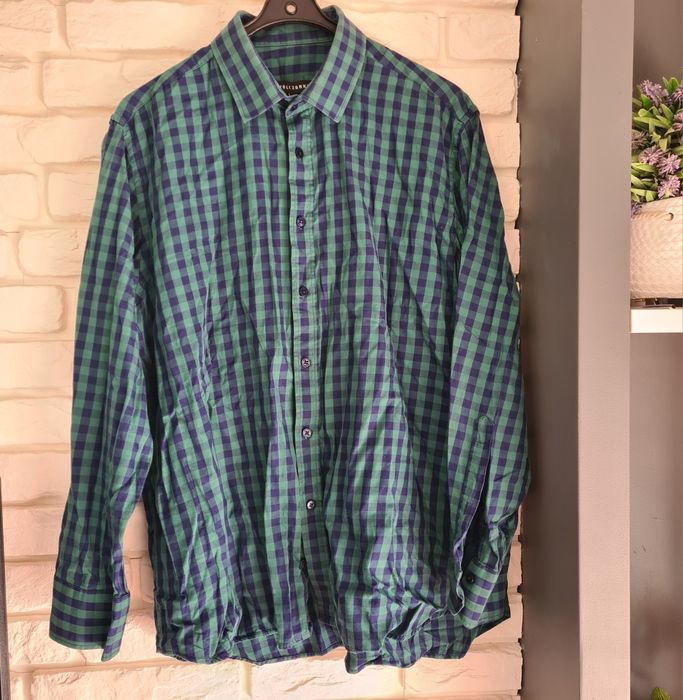 Męska koszula w zielono granatową kratę wólczanka XL/XXL