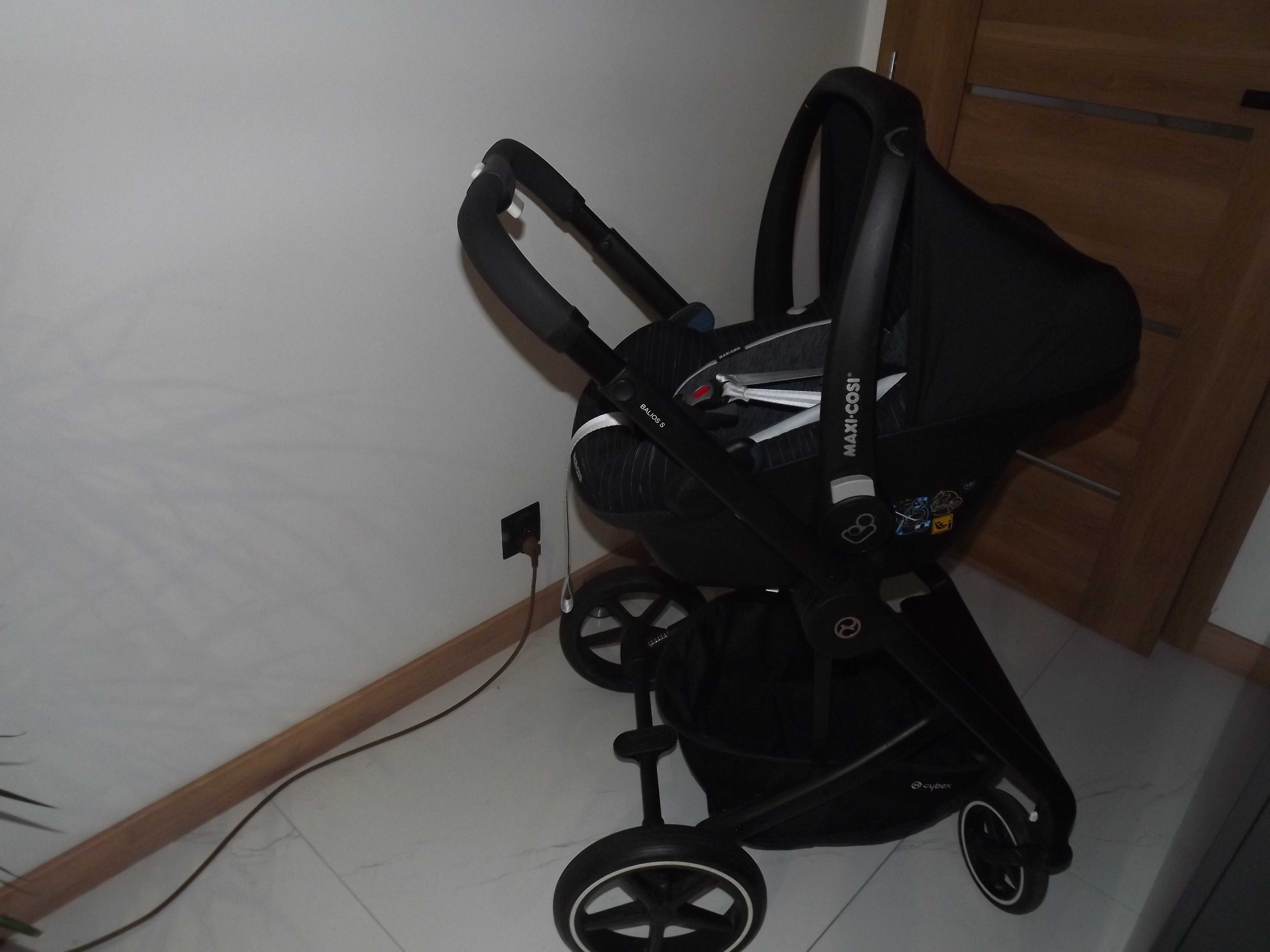 Cybex Balios S lux Deep Black +Baza Cybex  M Cudowny czarnuszek