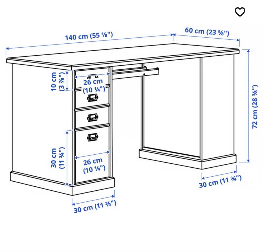 Biurki z szufladami i polkami IKEA