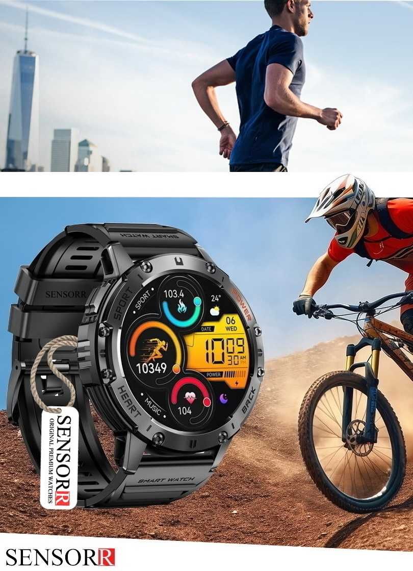 Smartwatch Zegarek Męski LATARKA Ciśnieniomierz ROZMOWY 530mAH AMOLED