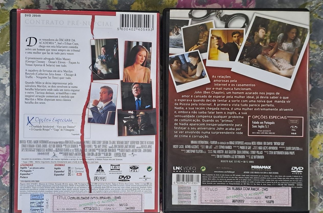 2 DVDS Da Russia com Amor e Crueldade Intolerável