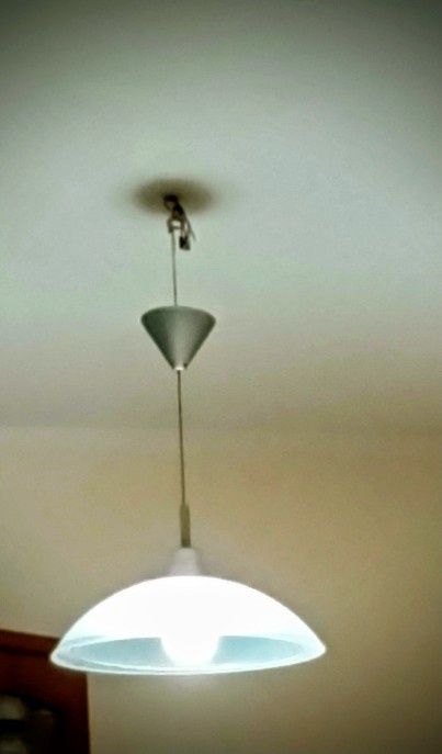 Lampa kuchenna szklana, wisząca, średnica 40cm