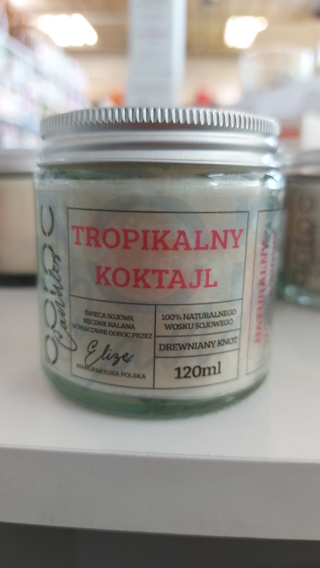 OOROC świeca sojowa Tropikalny koktajl 120ml drewniany knot