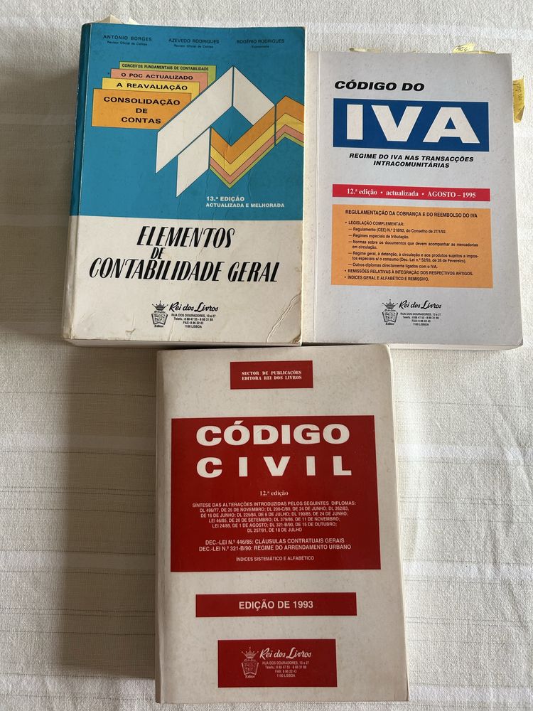 Código Civil, CIVA e Elementos de Contabilidade Geral