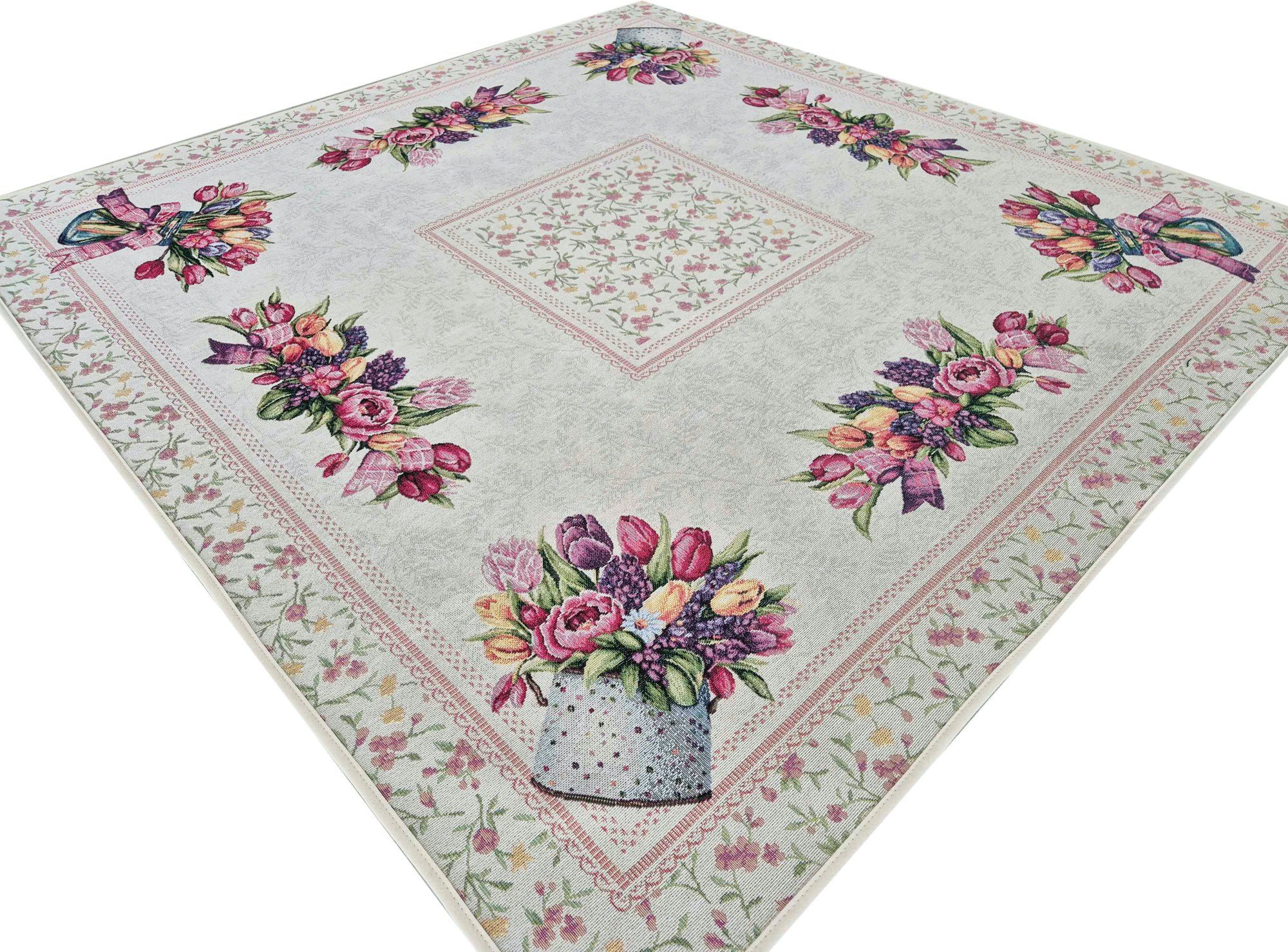 Obrus 100x100 cm V99 gobelinowy Tulipany
