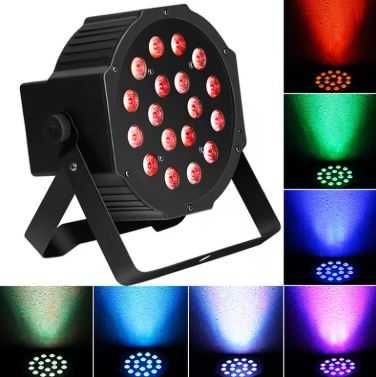 Reflektor LED Kolorofon 18x3W 3in1 światła AUTO SOUND DMX512 DJ BAR