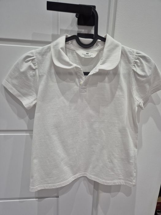 Biała koszulka H&M rozm. 134/140 cm