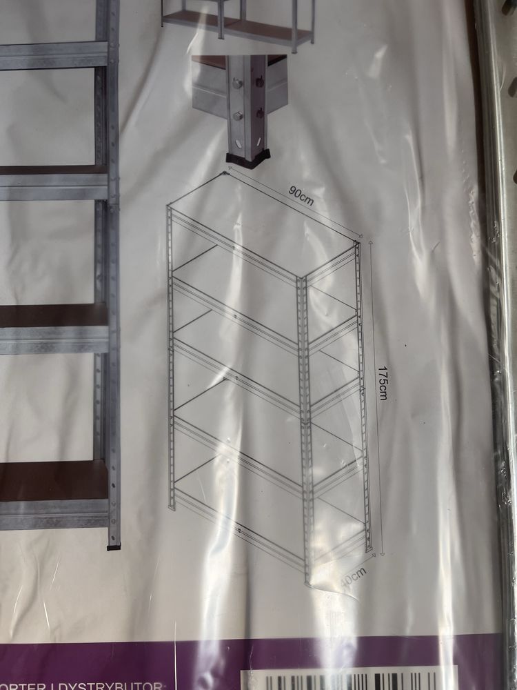Regał stalowy 175/90/40cm 220kg na półkę