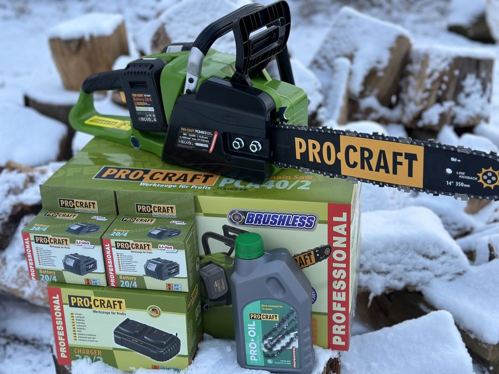 Акумуляторна ланцюгова пила Procraft pka 40/2 3 роки гарнатії