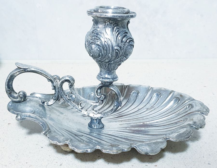 Lindissima antiga palmatória Arte Nova com banho em prata