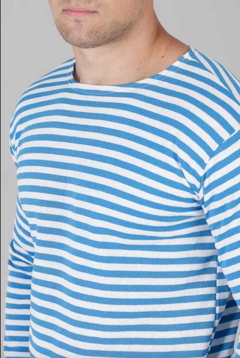 Тельняшка настоящая ГОСТ мужская голубая/ синяя полоса Хлопок 100%