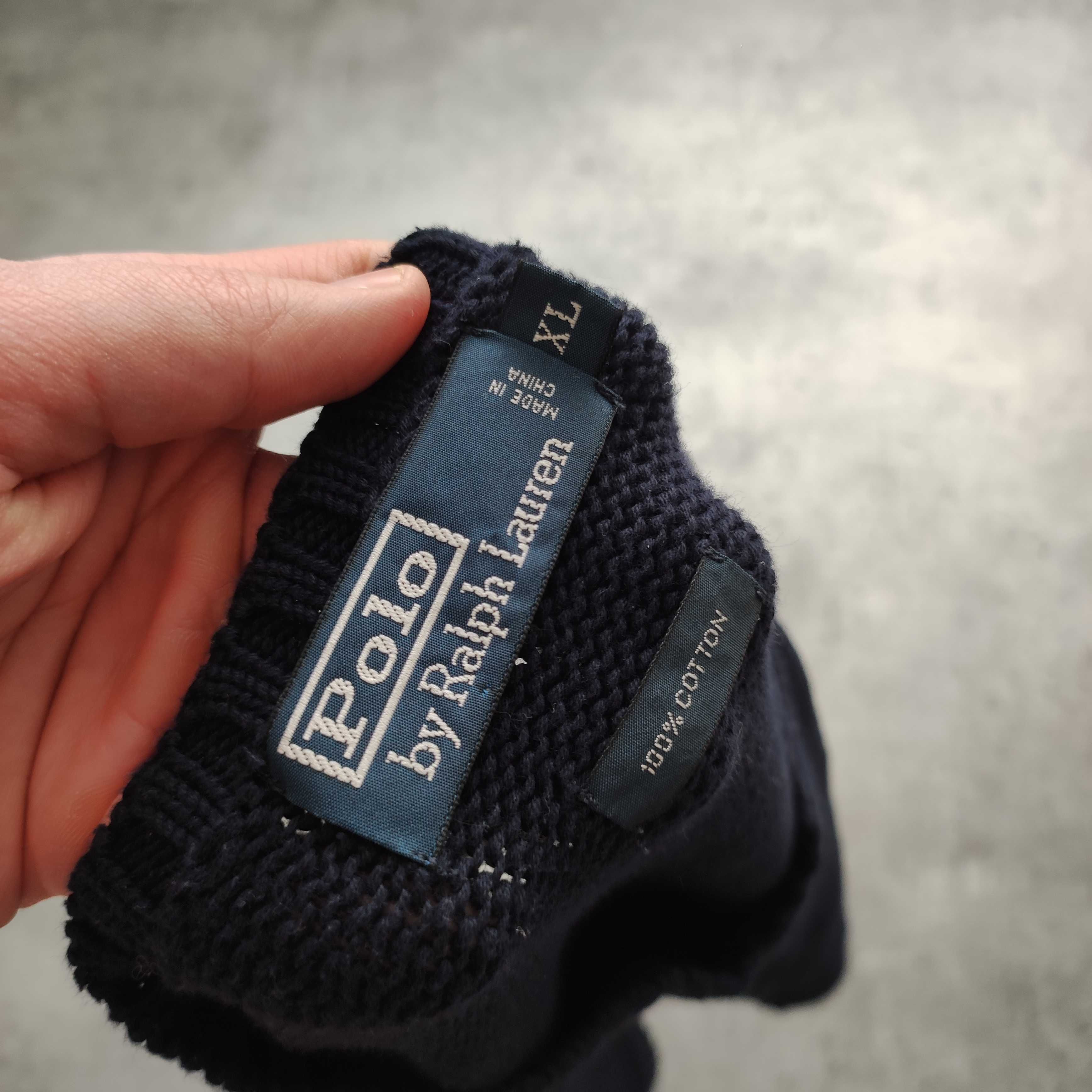 MĘSKA PREMIUM Granatowa Kamizelka Sweter Polo Ralph Lauren Konik Logo